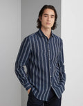 Brunello Cucinelli Bicolor Linen Pattern Shirt