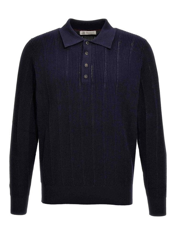 Brunello Cucinelli Blue Cotton Sweatshirt