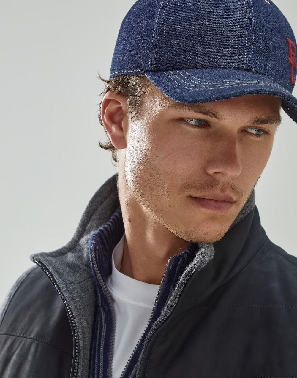Brunello Cucinelli Blue Cotton Cap (Baseball Hat)