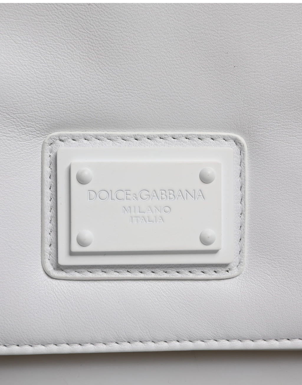 Dolce & Gabbana Weiße Logo Plakette Umhängetasche Borse Damen Tasche