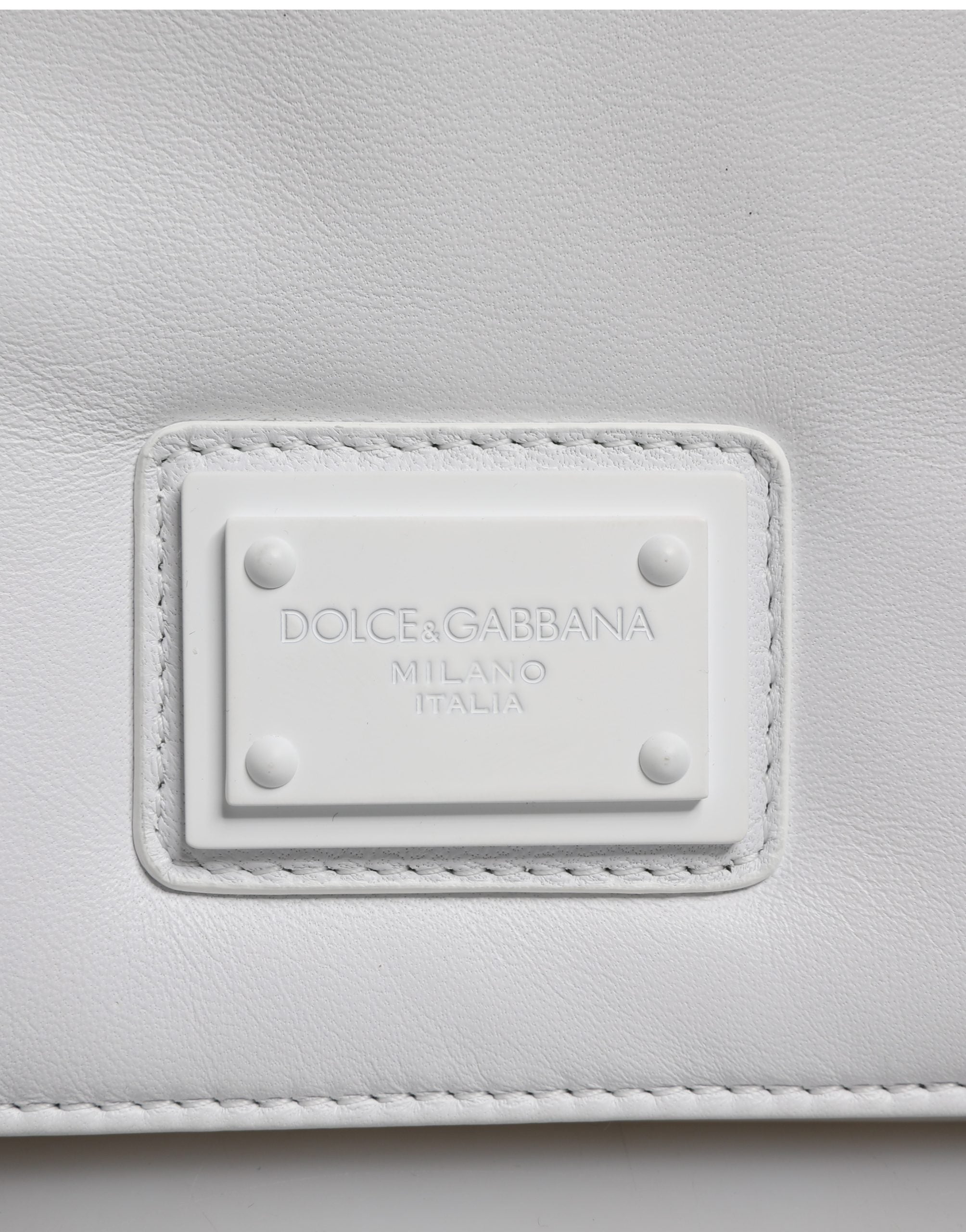 Dolce & Gabbana Weiße Logo Plakette Umhängetasche Borse Damen Tasche