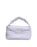 Dolce & Gabbana White Logo Plaque Polyester Quilted Shoulder Borse Bag
