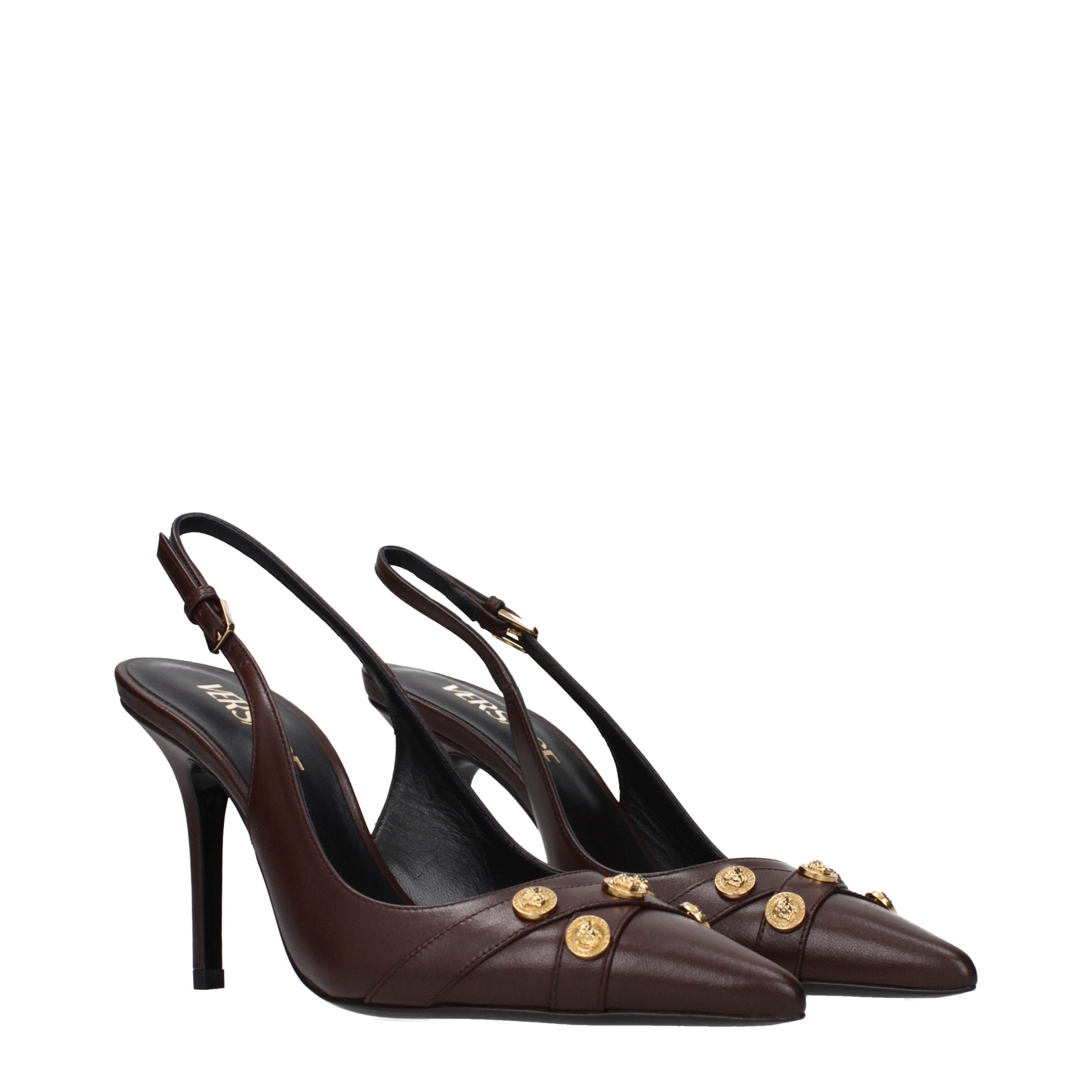 Versace Brown Leather Pumps