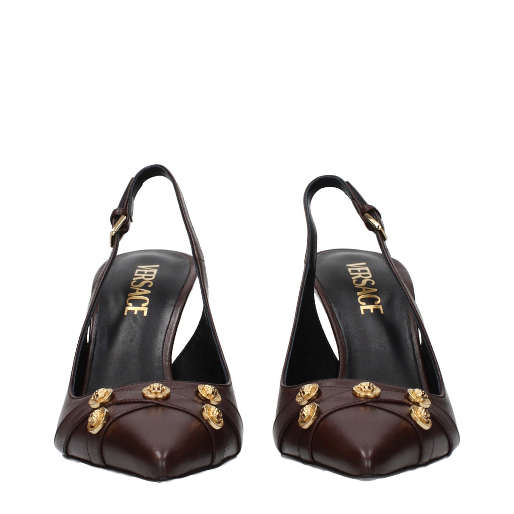 Versace Brown Leather Pumps