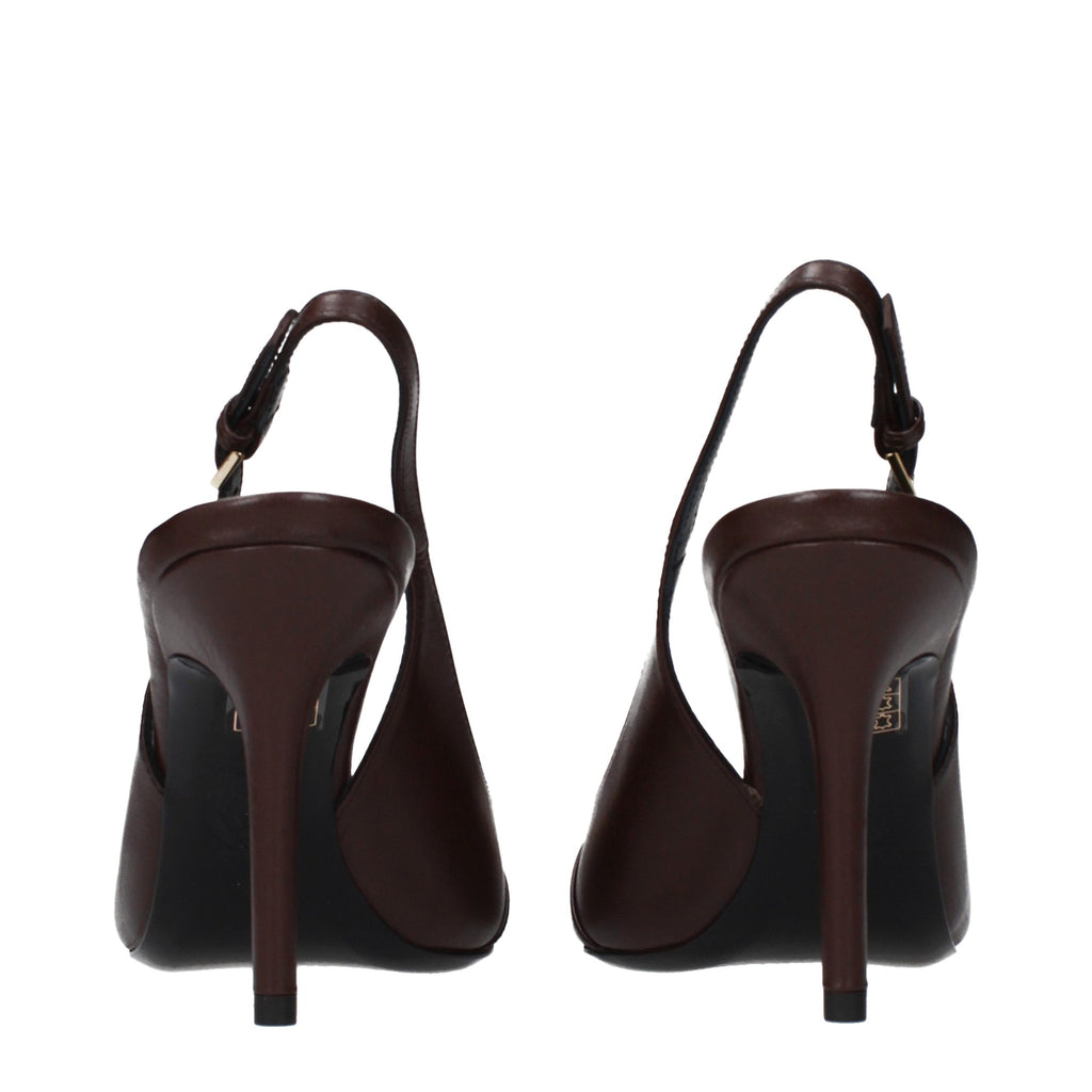 Versace Brown Leather Pumps