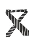 Dolce & Gabbana Black White Stripes Silk Adjustable Women Necktie Tie