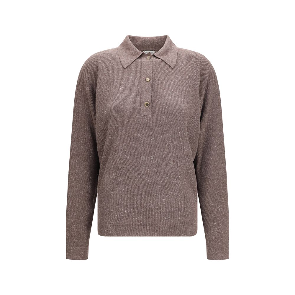 Calvin Klein Brown Silk Polo Shirt