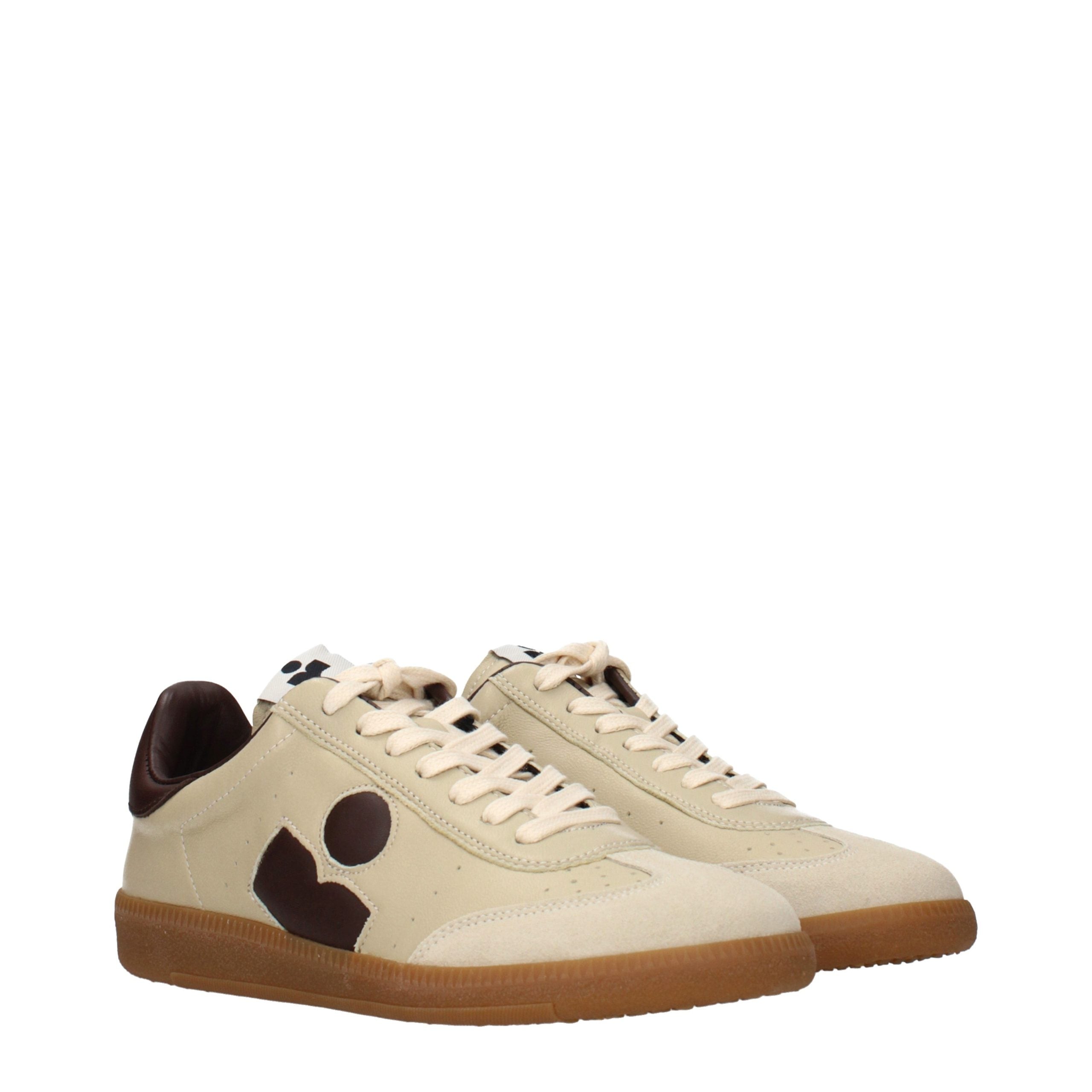 Isabel Marant Beige Leather Low Top Sneakers