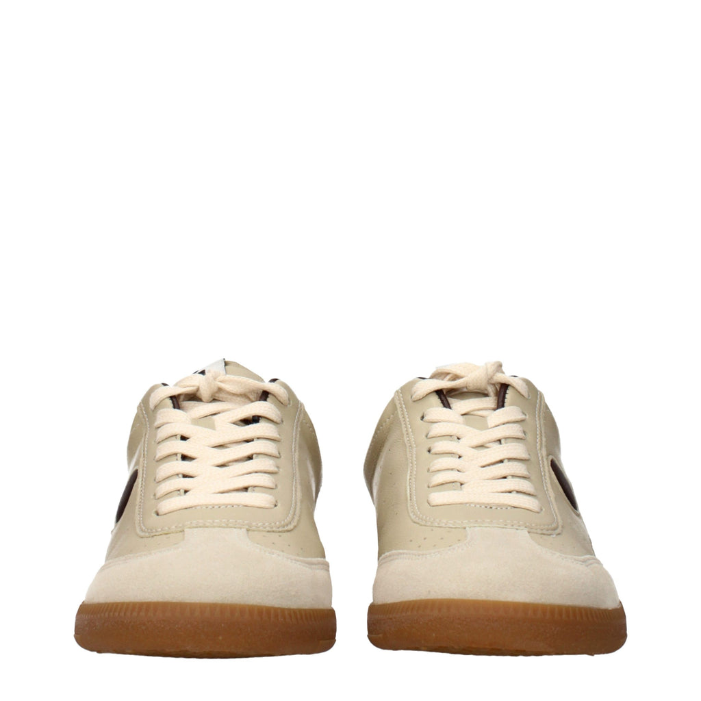 Isabel Marant Beige Leather Low Top Sneakers