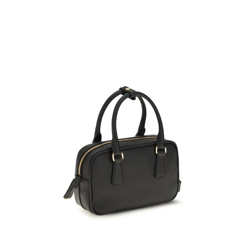 Prada Black Calf Leather Bos Taurus Shoulder Bag