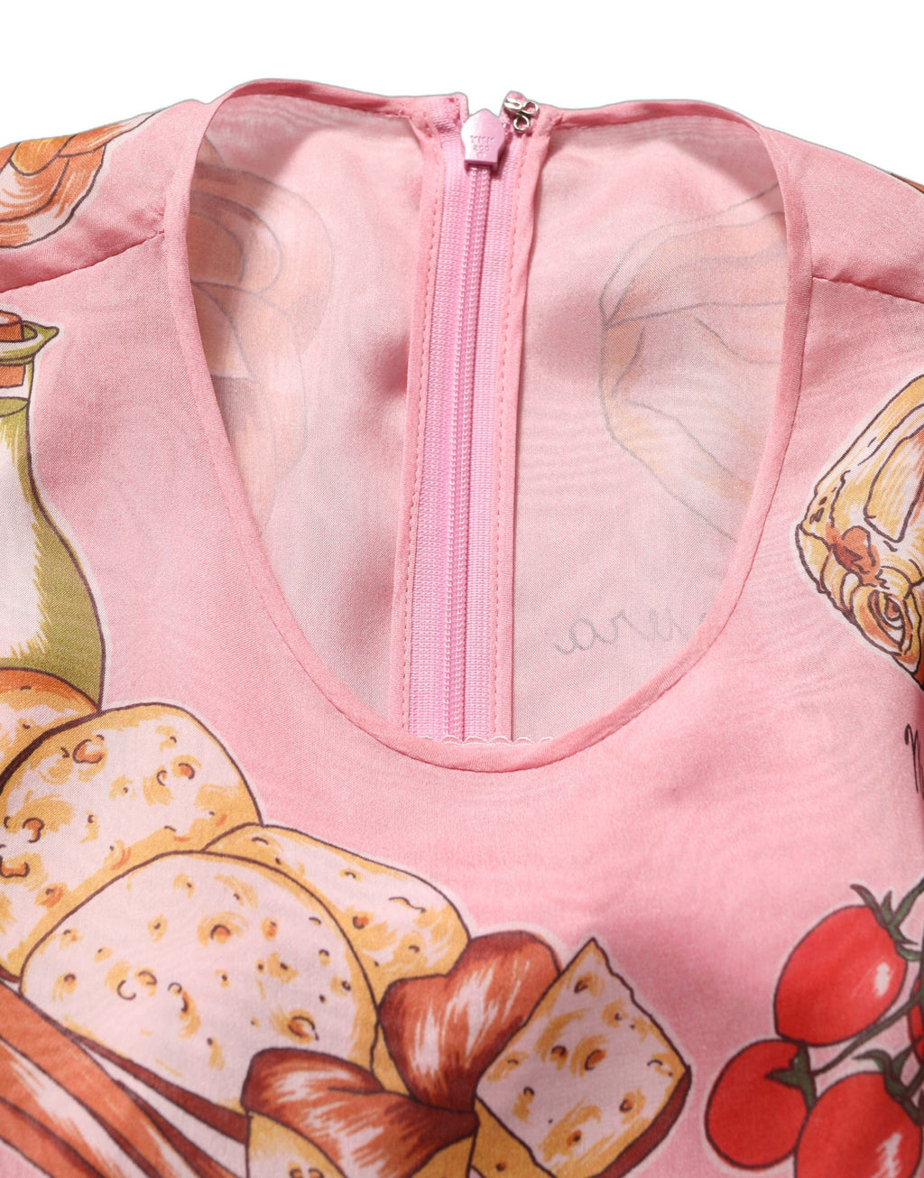 Dolce & Gabbana Lichtroze Brood Print Geplooide Maxi Jurk