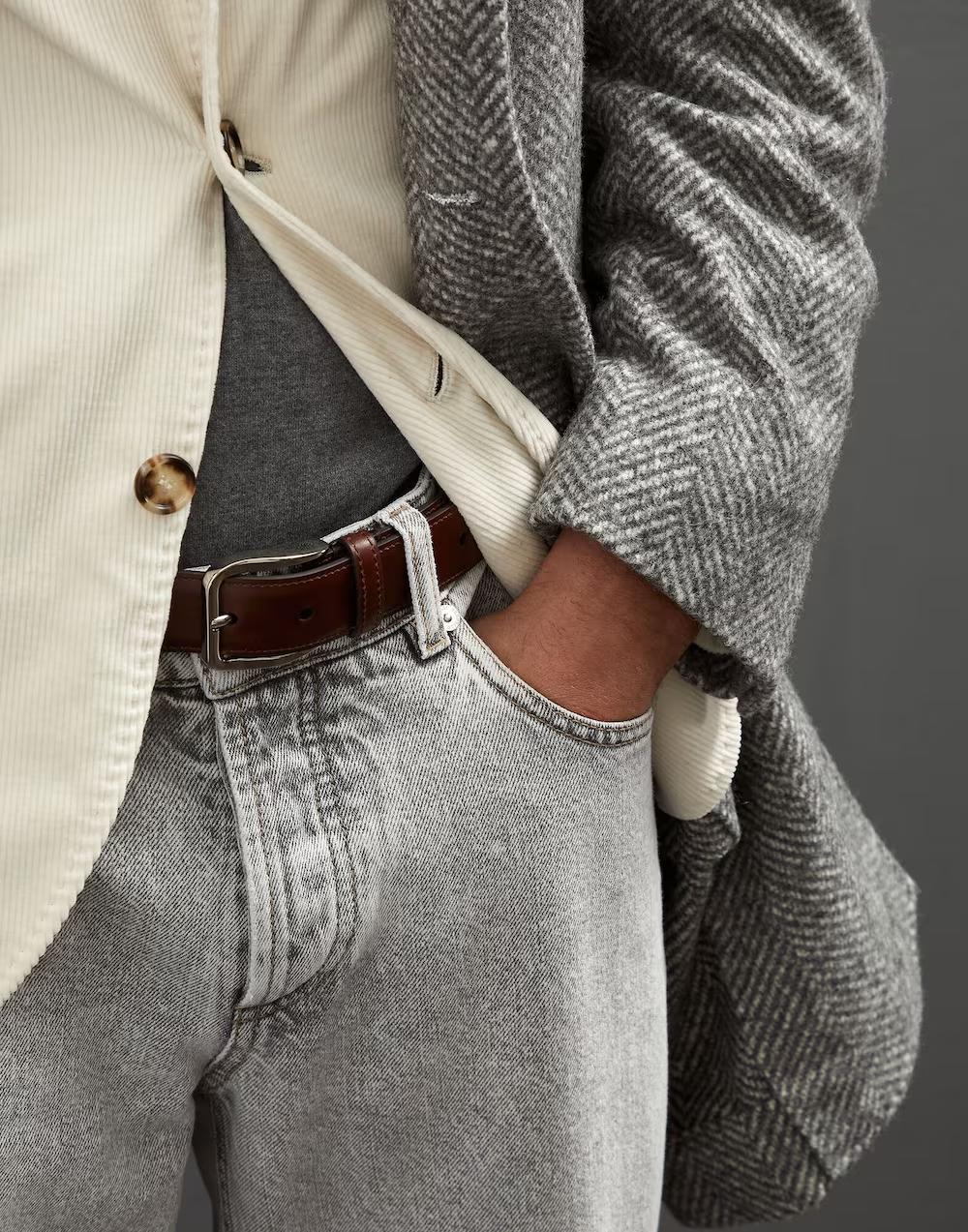 Brunello Cucinelli Brown Leather Regular Belt