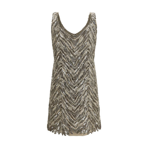 Brunello Cucinelli Beige Paper Cocktail Dress