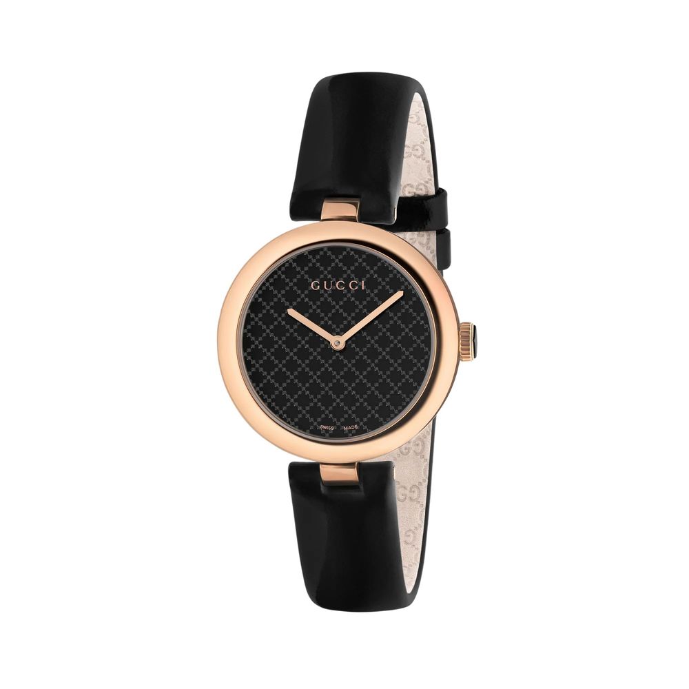 Gucci Black Leather Dress Watch