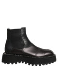 Dolce & Gabbana Black Leather Slip On Chelsea Boots Shoes