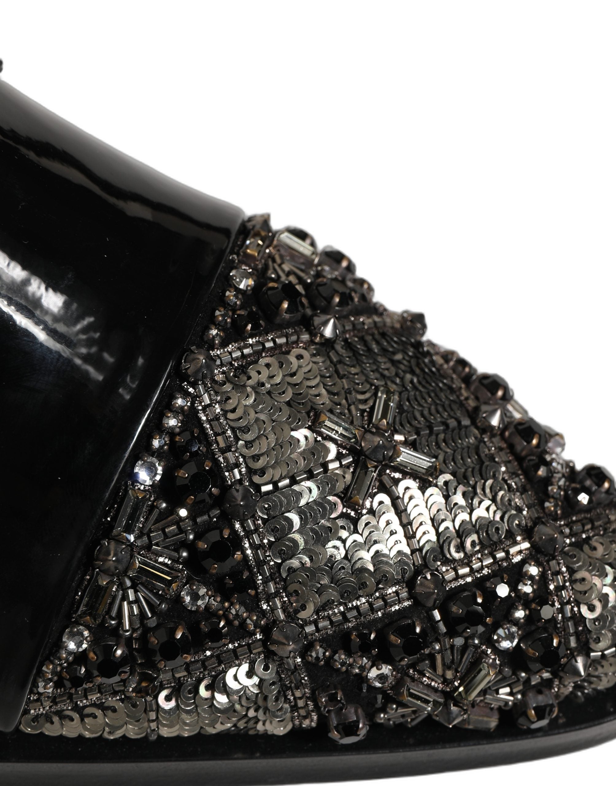 Dolce & Gabbana Schwarze verzierte Herren-Derby-Schnürschuhe