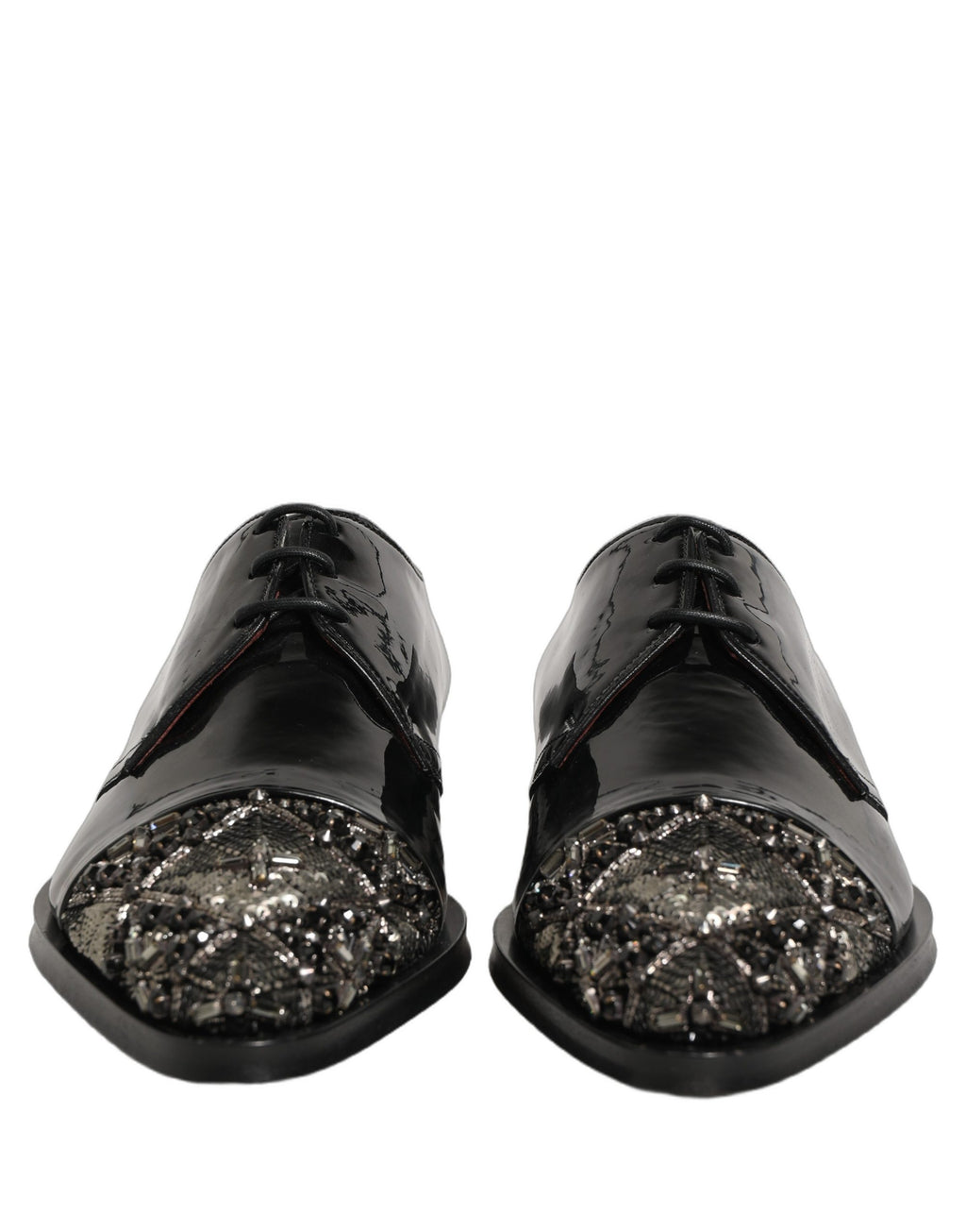 Dolce & Gabbana Schwarze verzierte Herren-Derby-Schnürschuhe