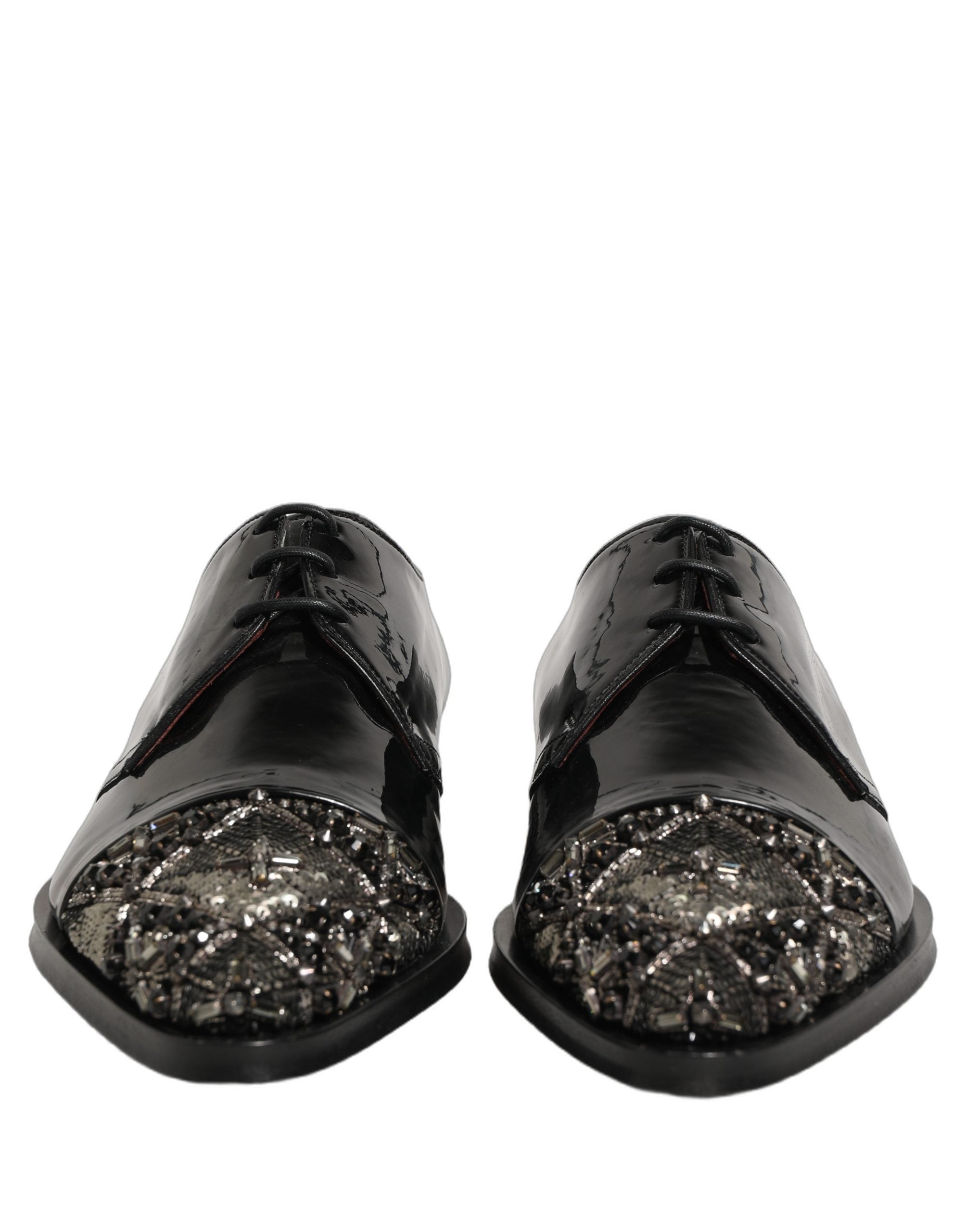 Dolce & Gabbana Schwarze verzierte Herren-Derby-Schnürschuhe