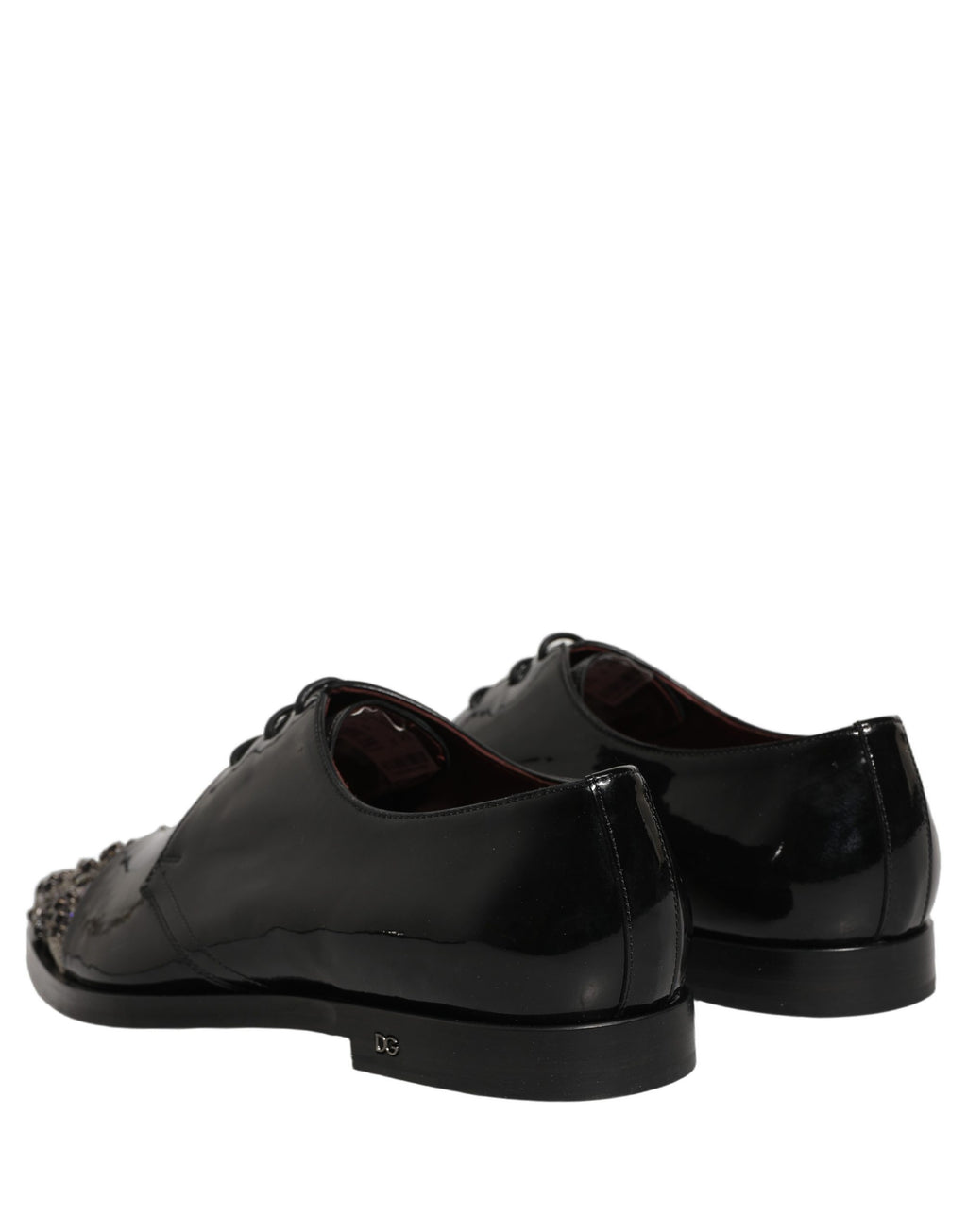 Dolce & Gabbana Schwarze verzierte Herren-Derby-Schnürschuhe