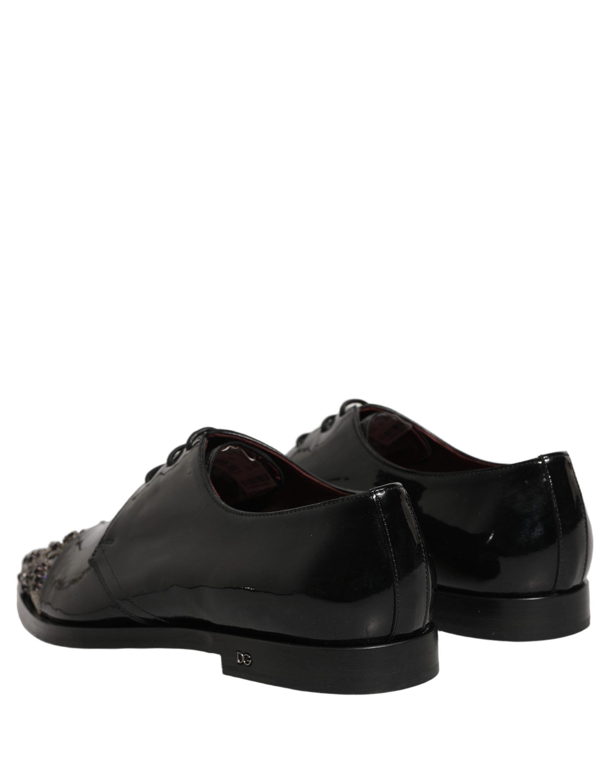 Dolce & Gabbana Schwarze verzierte Herren-Derby-Schnürschuhe