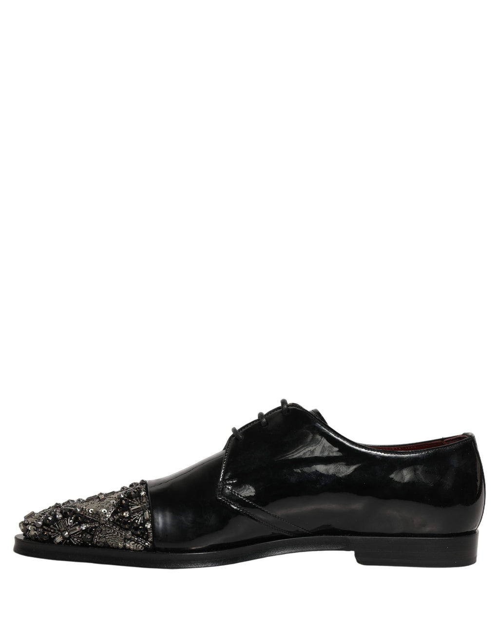 Dolce & Gabbana Schwarze verzierte Herren-Derby-Schnürschuhe