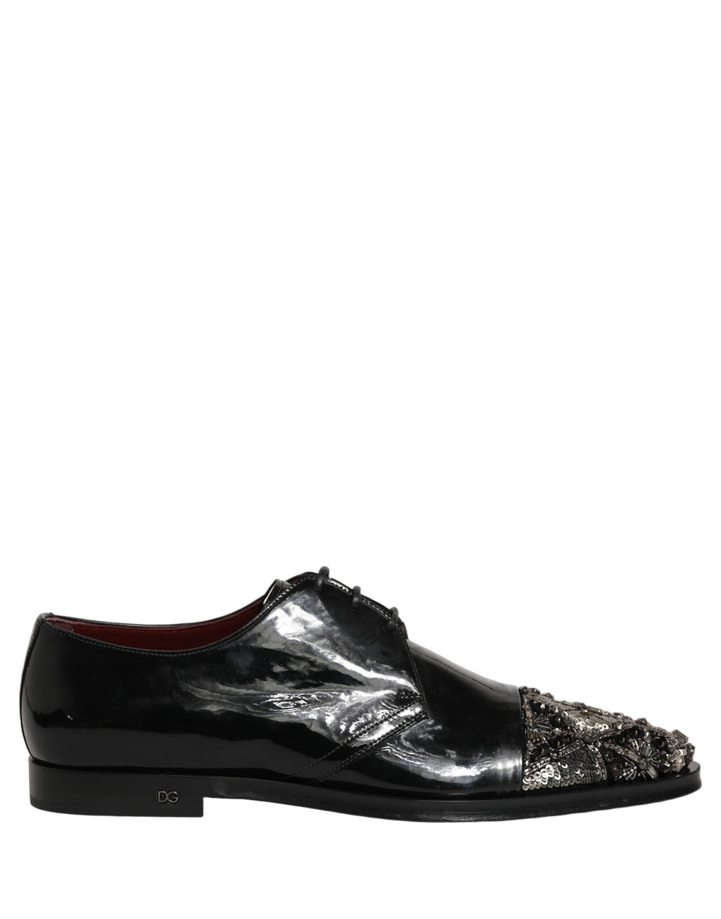 Dolce & Gabbana Schwarze verzierte Herren-Derby-Schnürschuhe