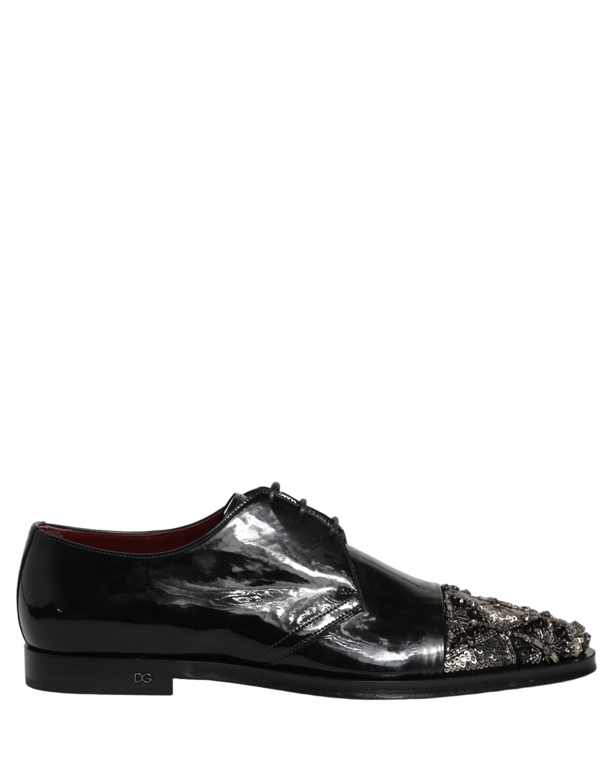 Dolce & Gabbana Schwarze verzierte Herren-Derby-Schnürschuhe