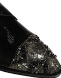 Dolce & Gabbana Schwarze bestickte Derby-Anzugschuhe