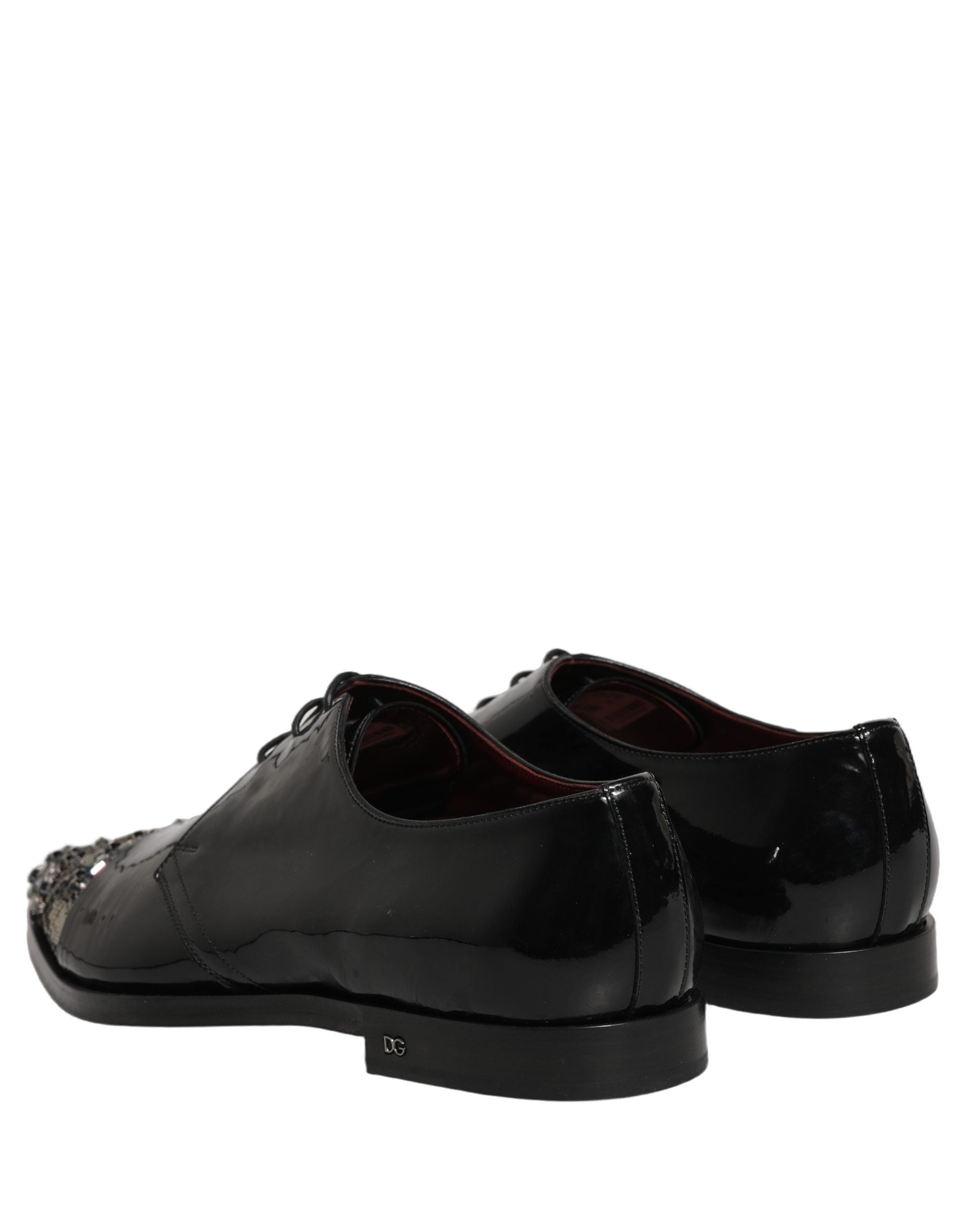Dolce & Gabbana Schwarze bestickte Derby-Anzugschuhe