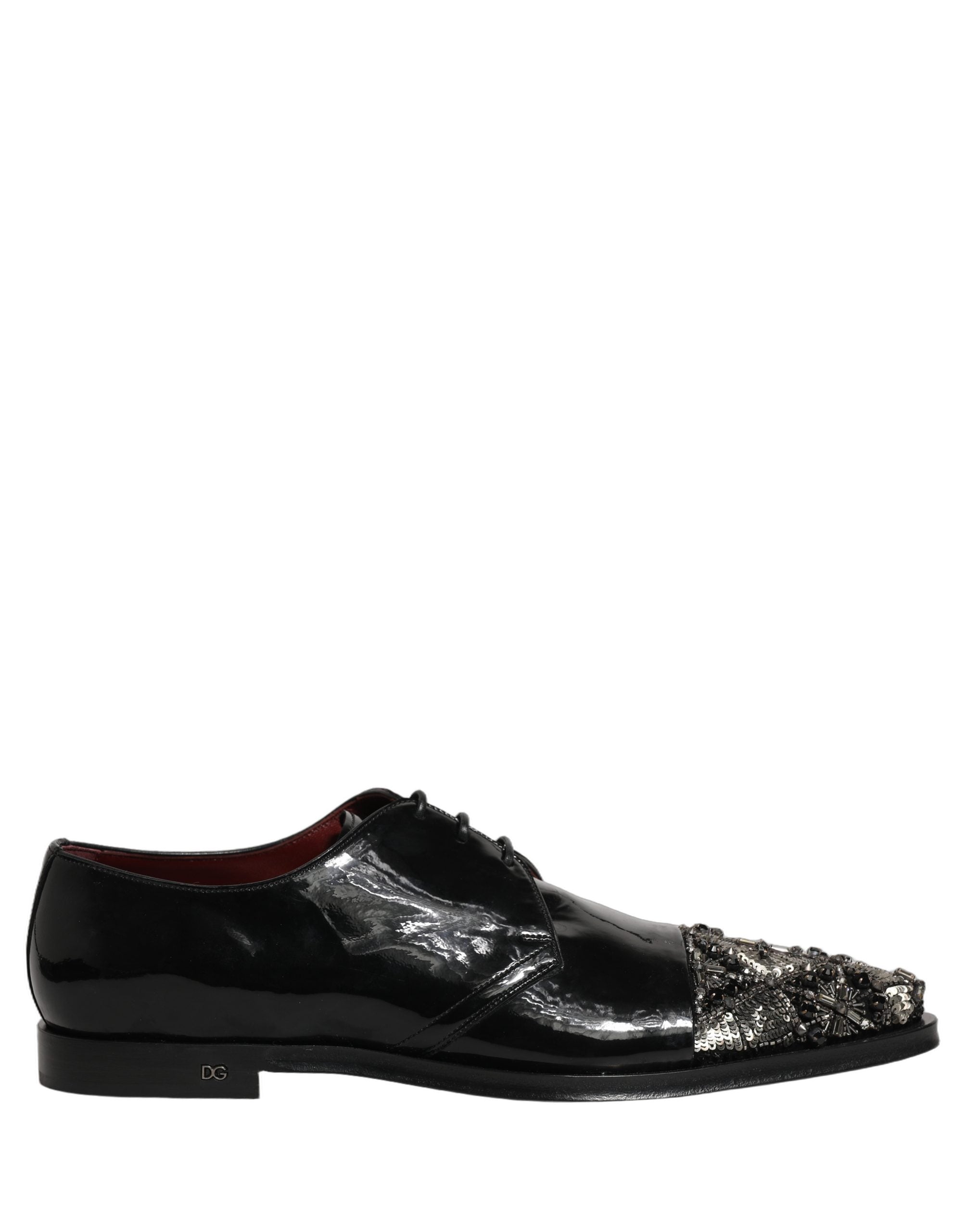 Dolce & Gabbana Schwarze bestickte Derby-Anzugschuhe