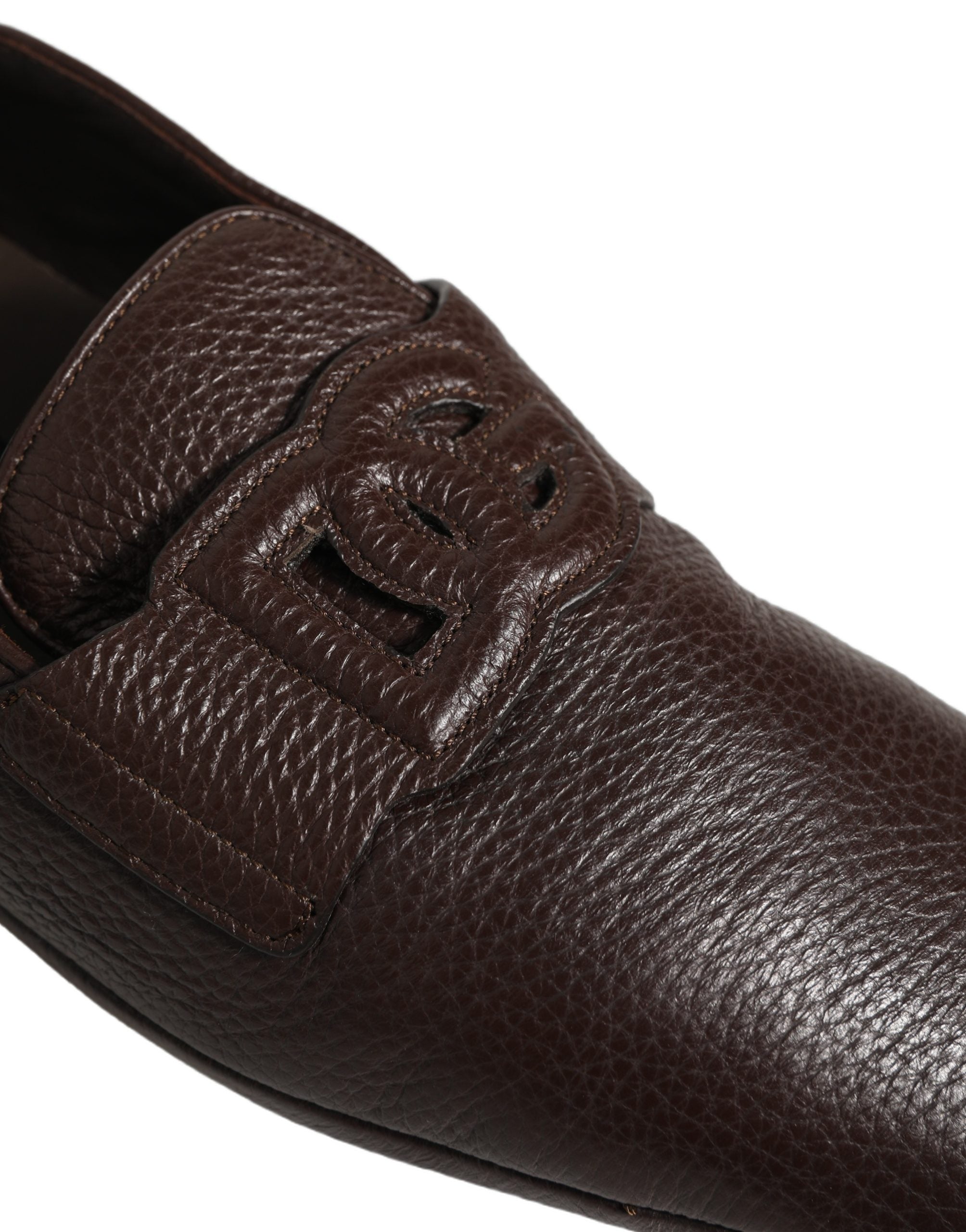 Dolce & Gabbana Braune Driver Loafer aus Hirschleder
