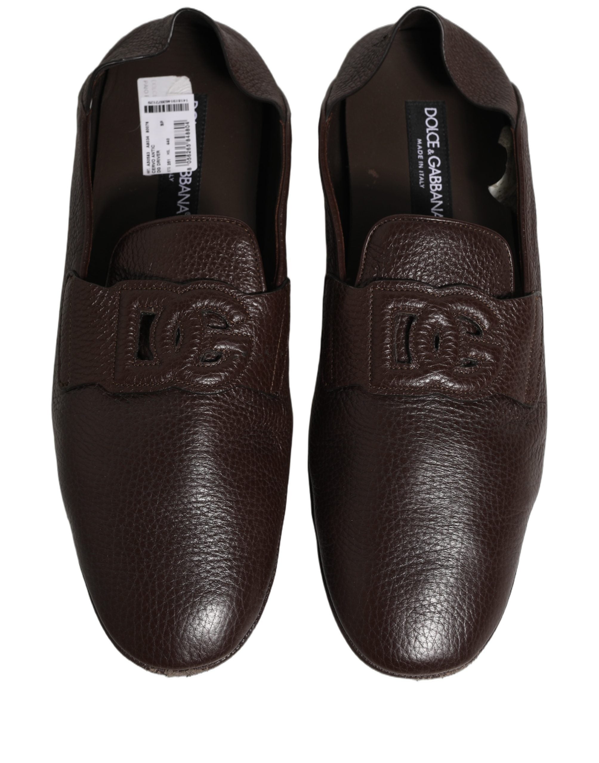 Dolce & Gabbana Braune Driver Loafer aus Hirschleder