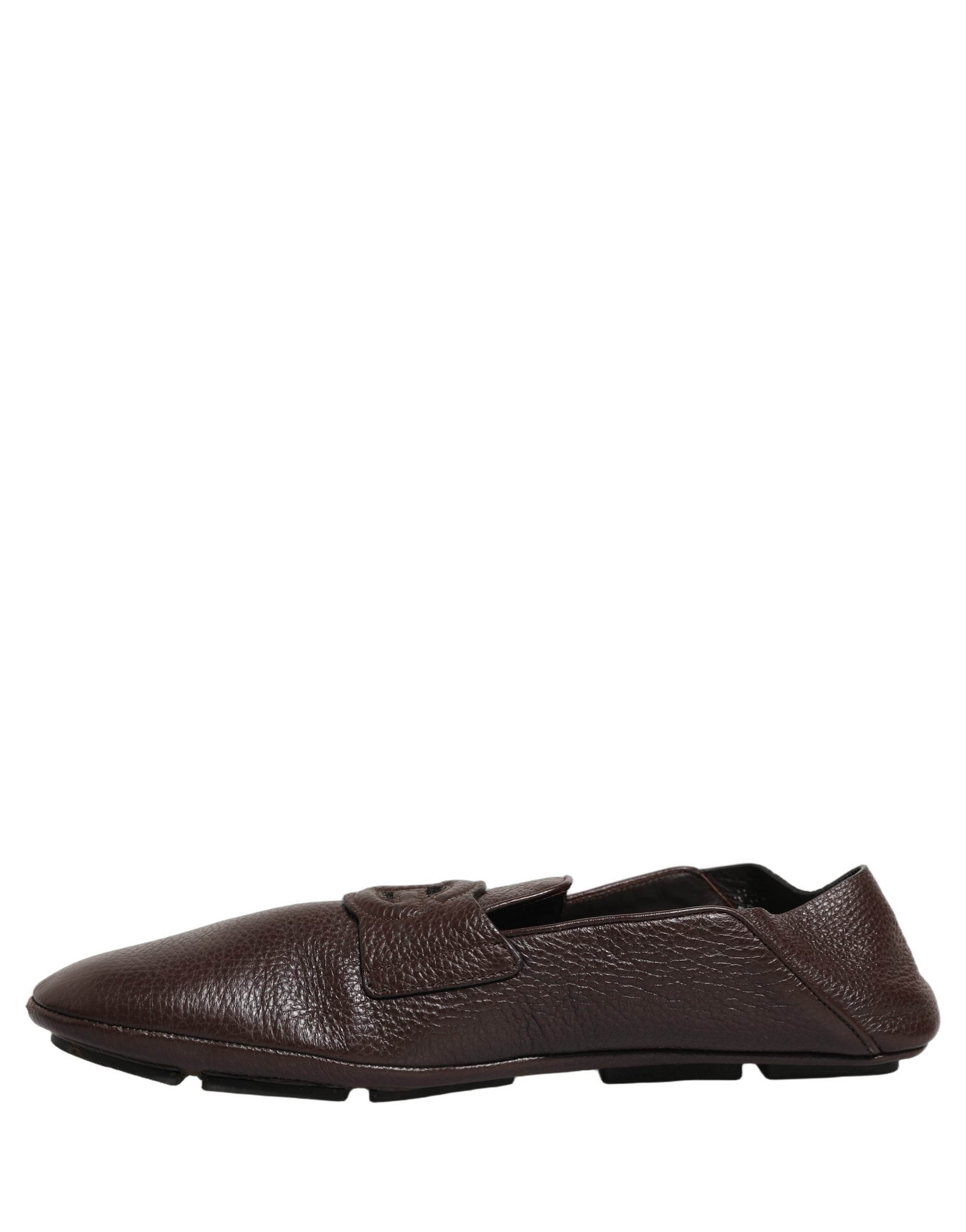 Dolce & Gabbana Braune Driver Loafer aus Hirschleder