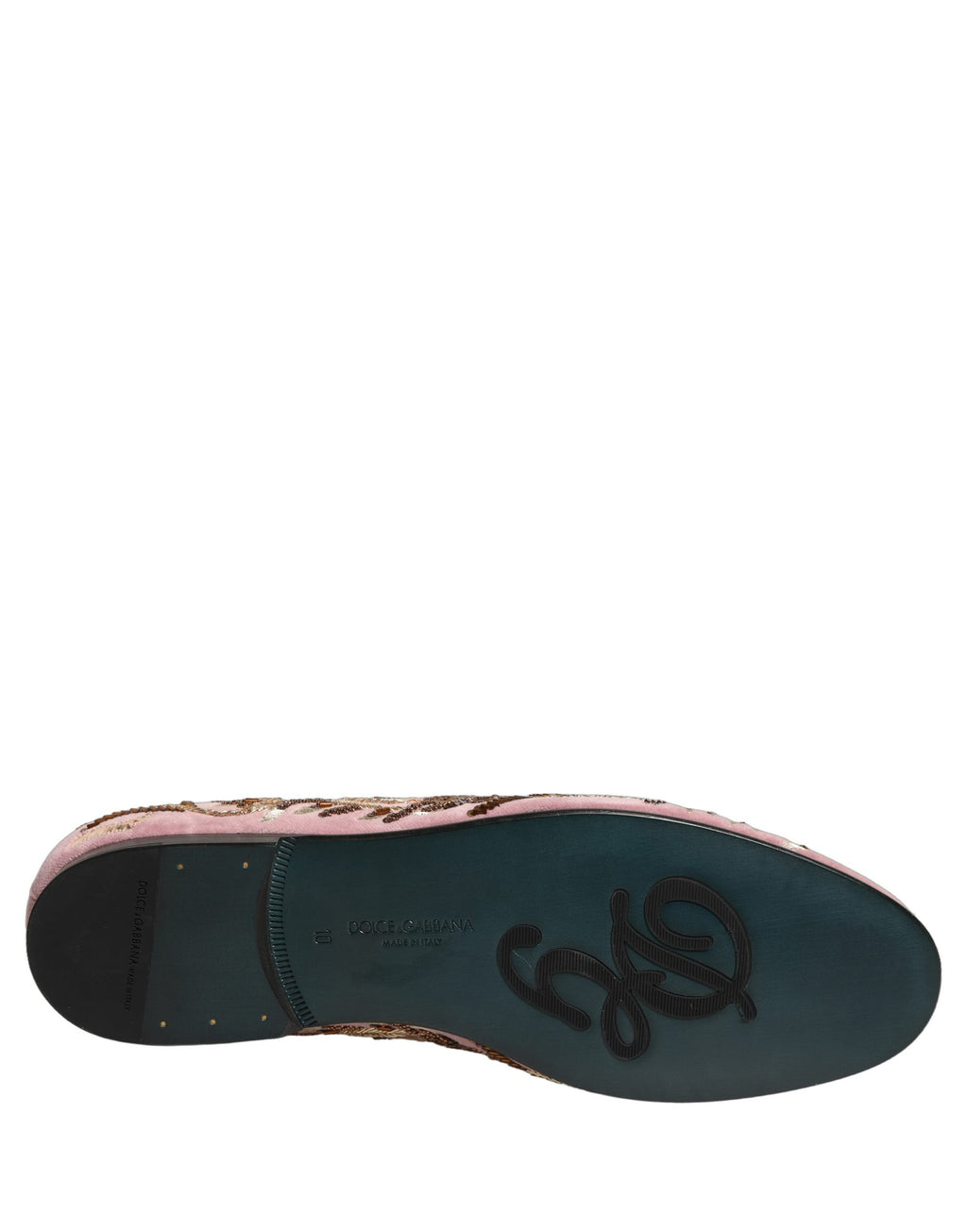 Dolce & Gabbana Pink Velvet Floral Embroidery Loafers Shoes