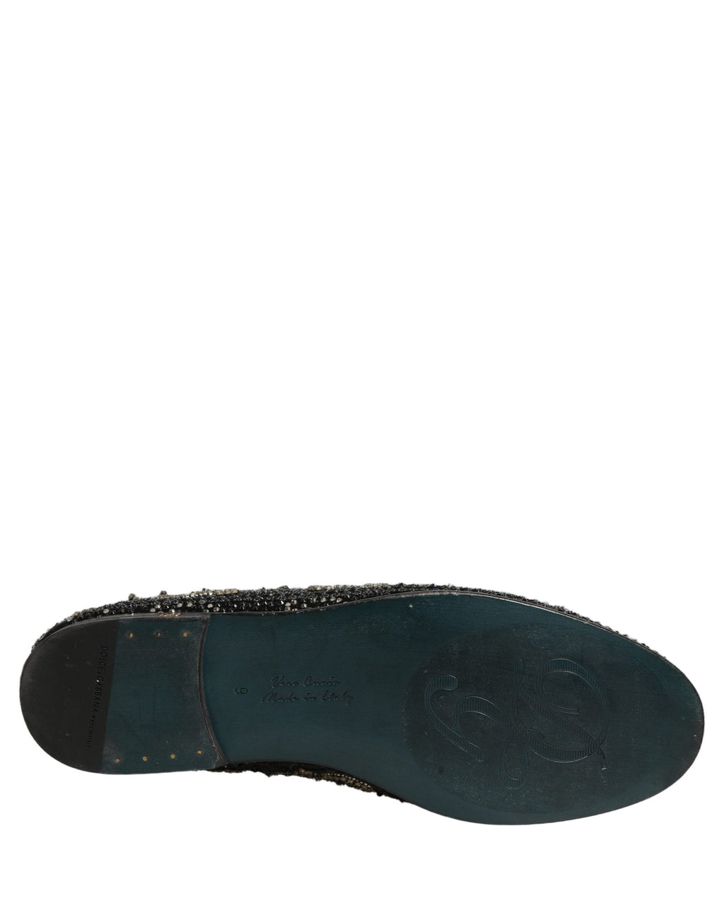 Dolce & Gabbana Black Rhinestone Embellished Loafers Shoes