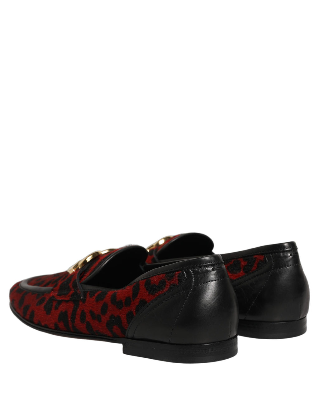 Dolce & Gabbana Rote Leopardenmuster-Ponyfell-Kleiderschuhe