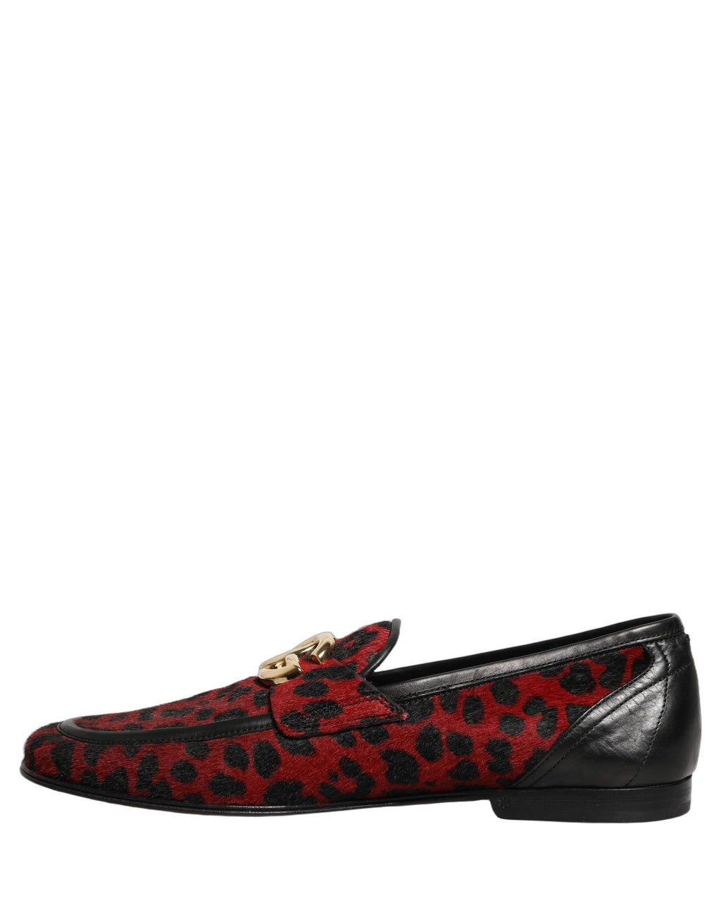 Dolce & Gabbana Rote Leopardenmuster-Ponyfell-Kleiderschuhe