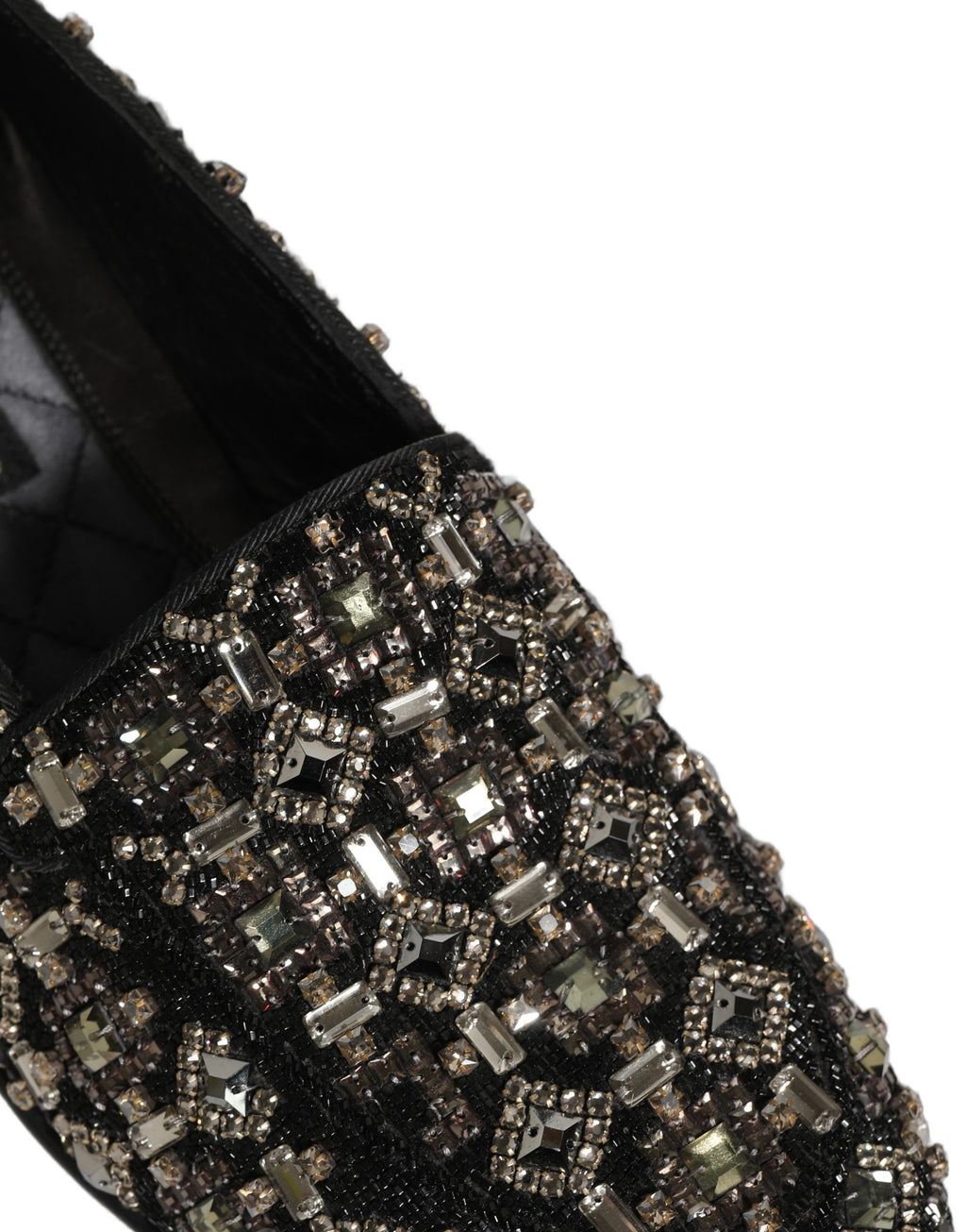Dolce & Gabbana Silberne Leder Loafer mit Logo zum Reinschlüpfen