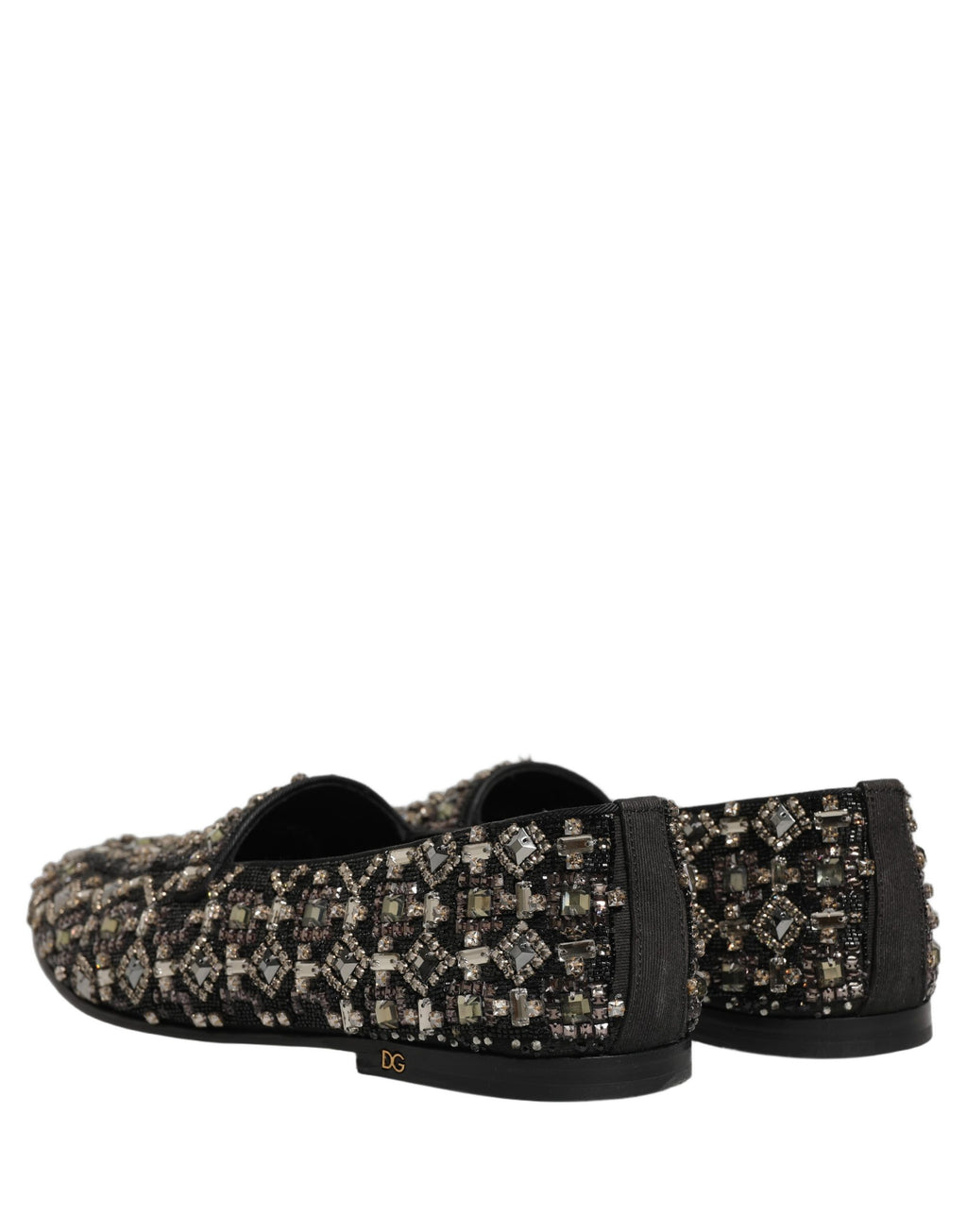 Dolce & Gabbana Silberne Leder Loafer mit Logo zum Reinschlüpfen