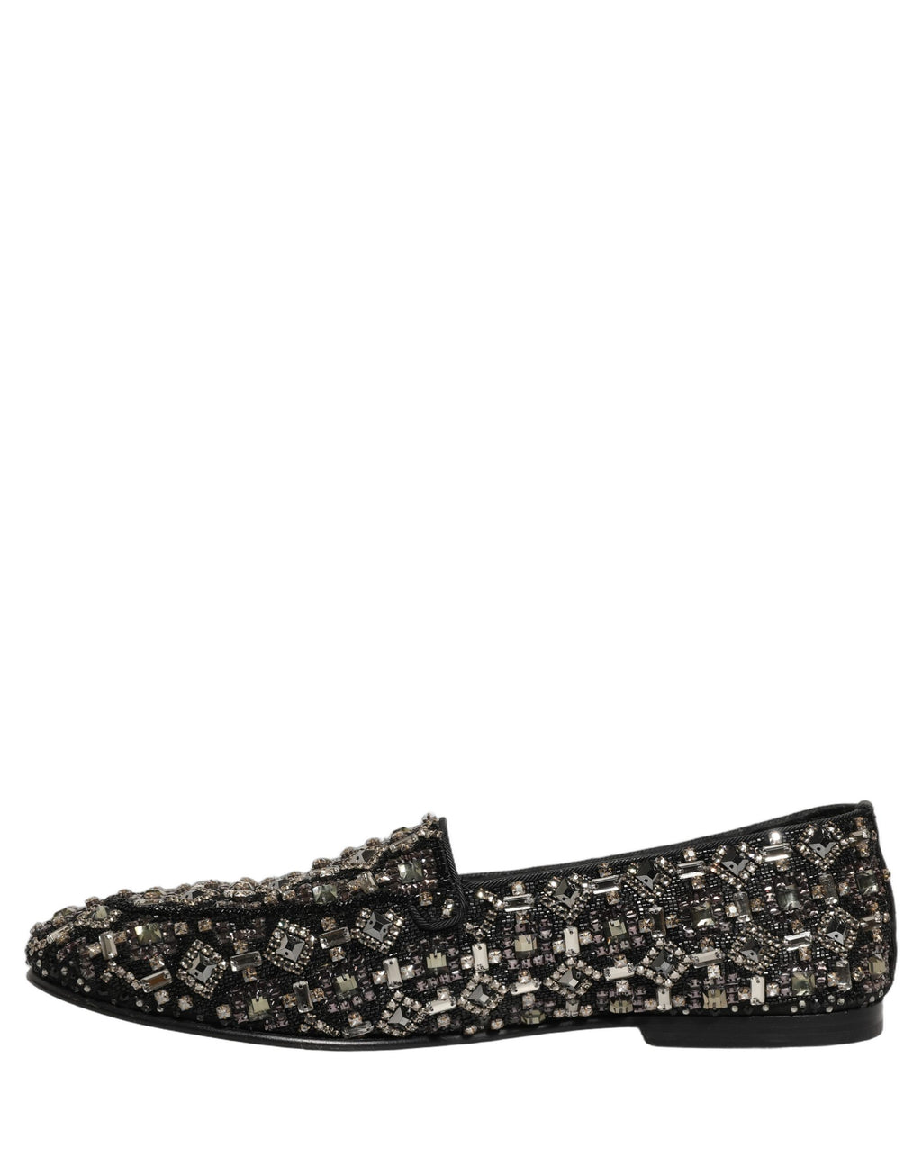 Dolce & Gabbana Silberne Leder Loafer mit Logo zum Reinschlüpfen