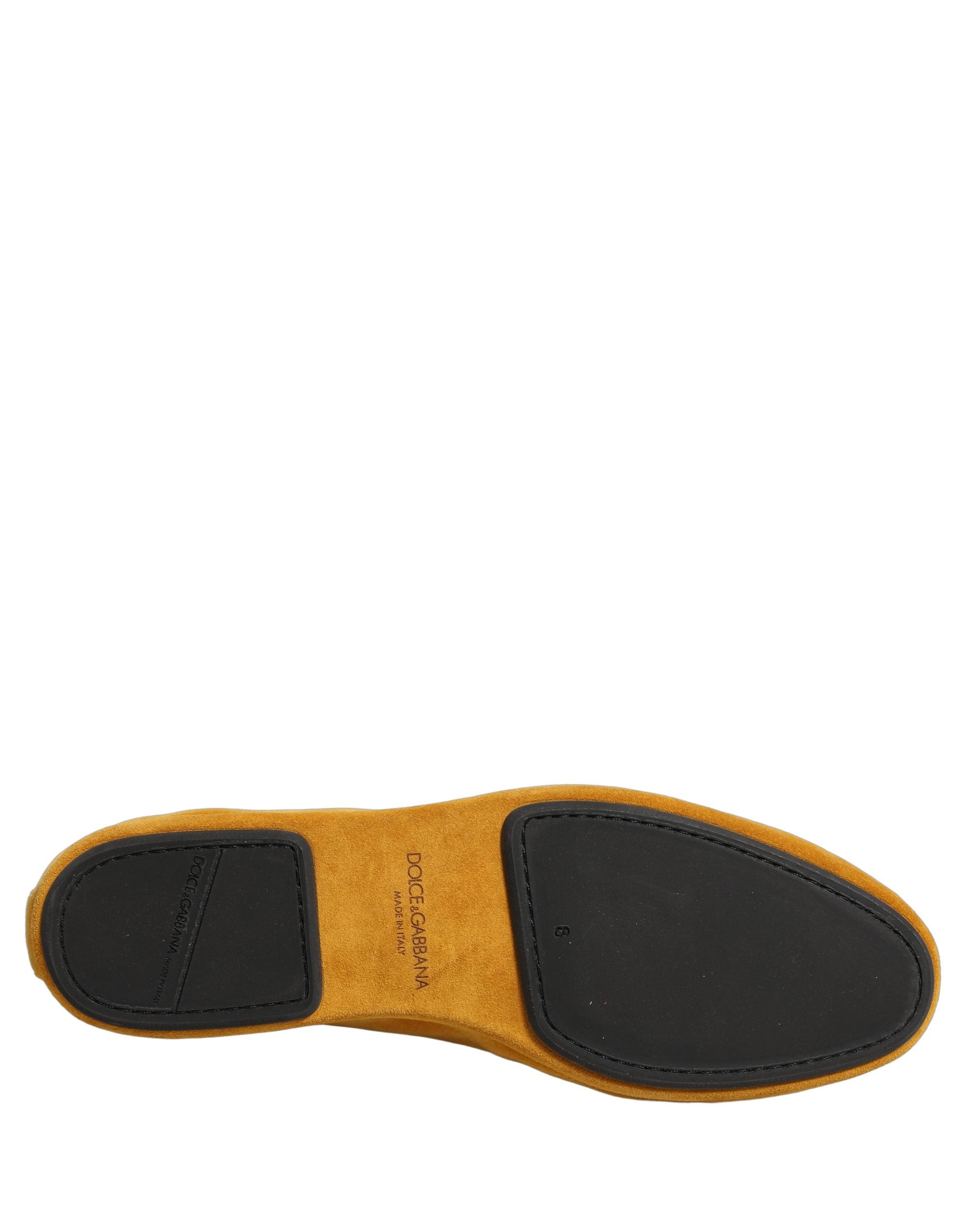 Dolce & Gabbana Gelbe Samt DG Herz Loafers Flats Schuhe