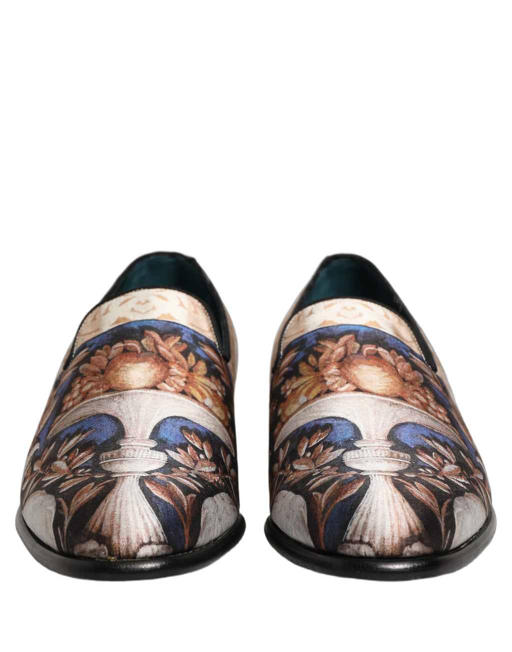 Dolce & Gabbana Samt-Slipper mit mehrfarbigem Früchteprint