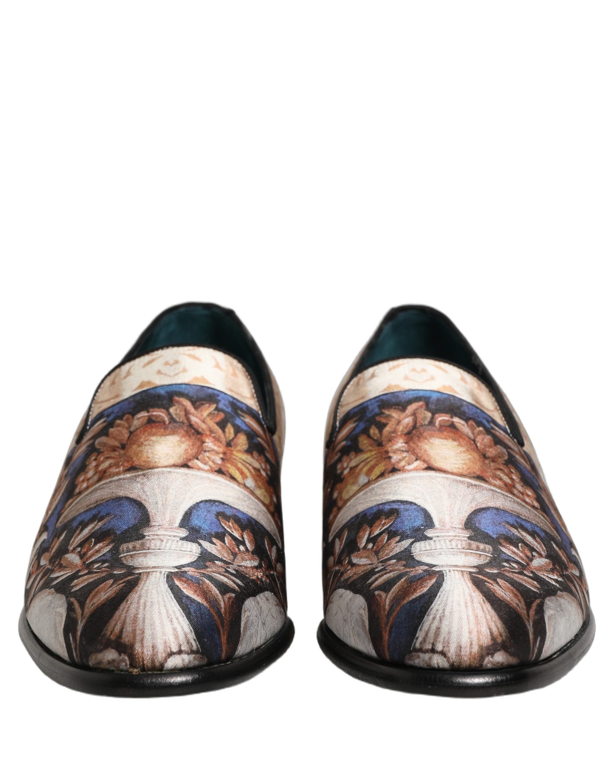 Dolce & Gabbana Samt-Slipper mit mehrfarbigem Früchteprint