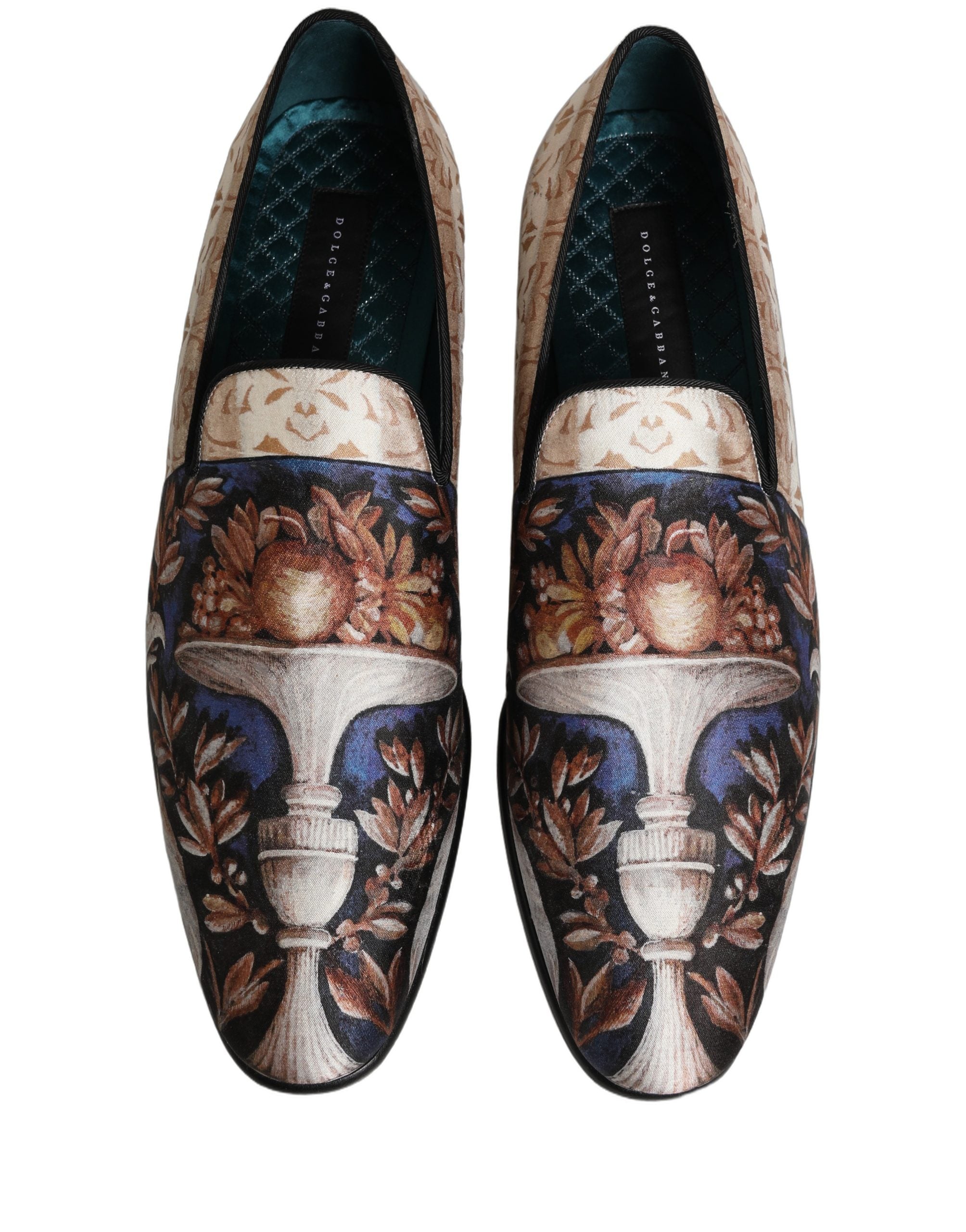 Dolce & Gabbana Samt-Slipper mit mehrfarbigem Früchteprint
