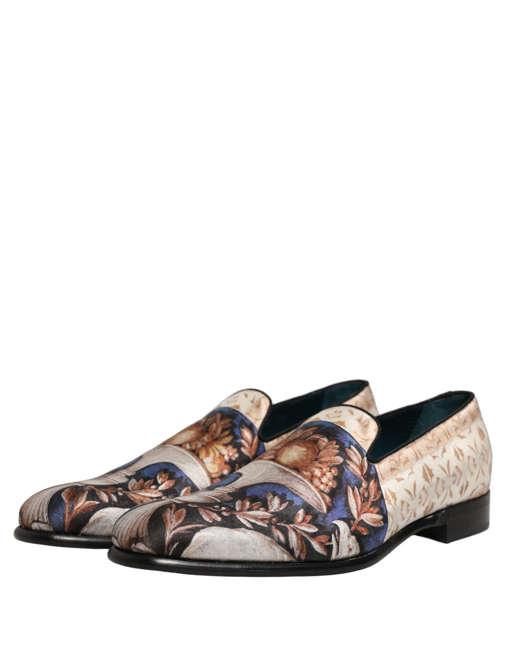 Dolce & Gabbana Samt-Slipper mit mehrfarbigem Früchteprint