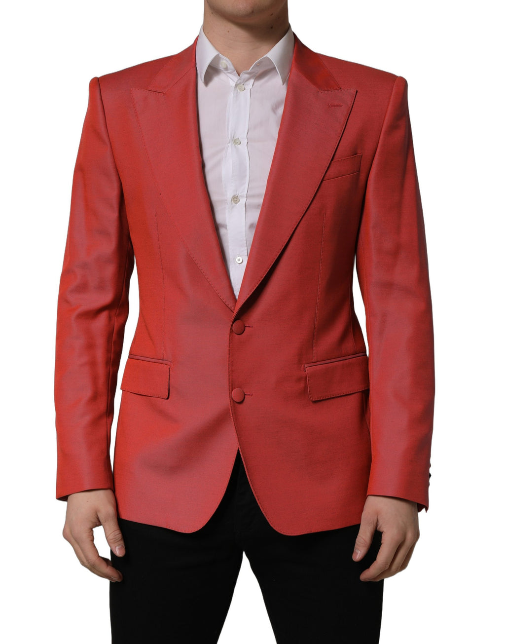 Dolce & Gabbana Rode Wollen Enkelrijige Herenblazer