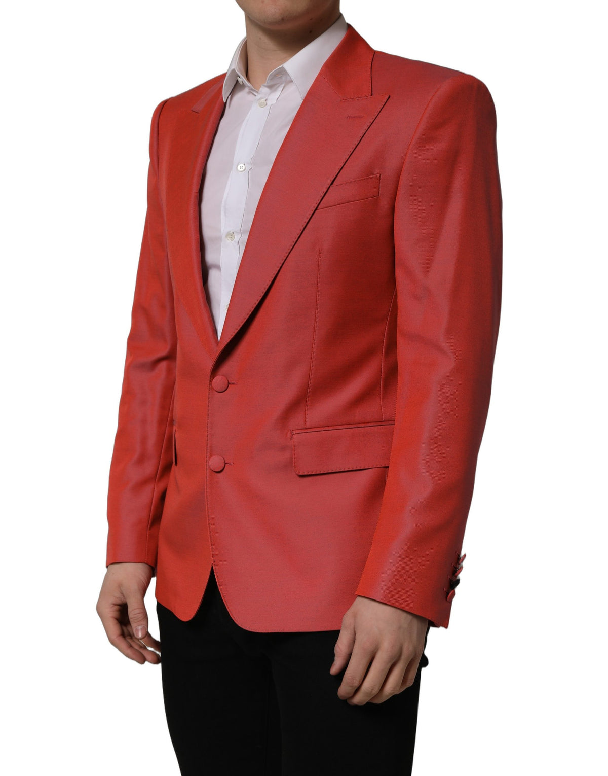 Dolce & Gabbana Rode Wollen Enkelrijige Herenblazer