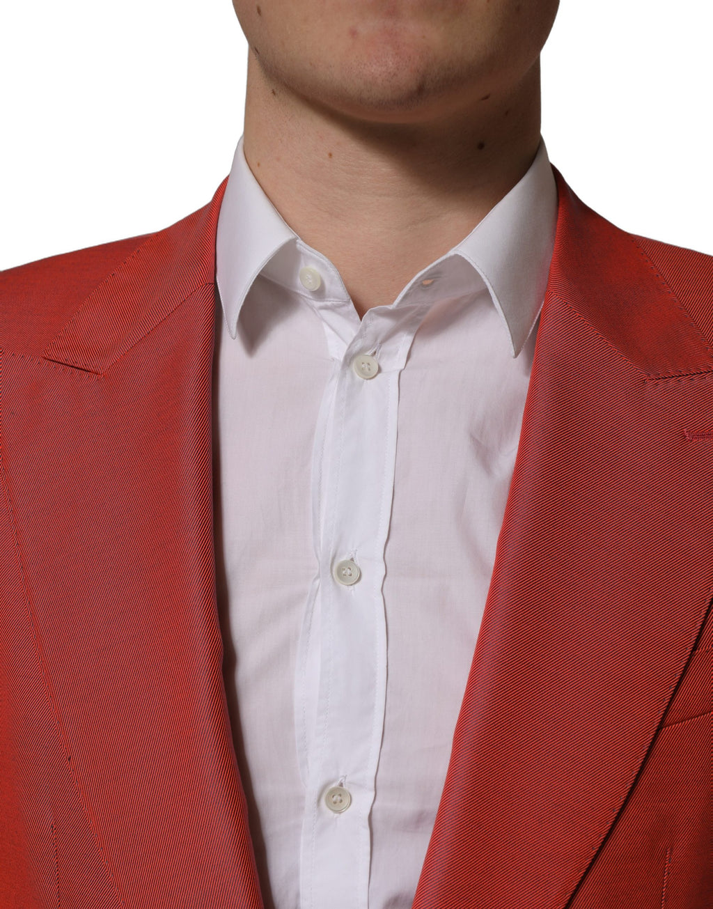Dolce & Gabbana Rode Wollen Enkelrijige Herenblazer