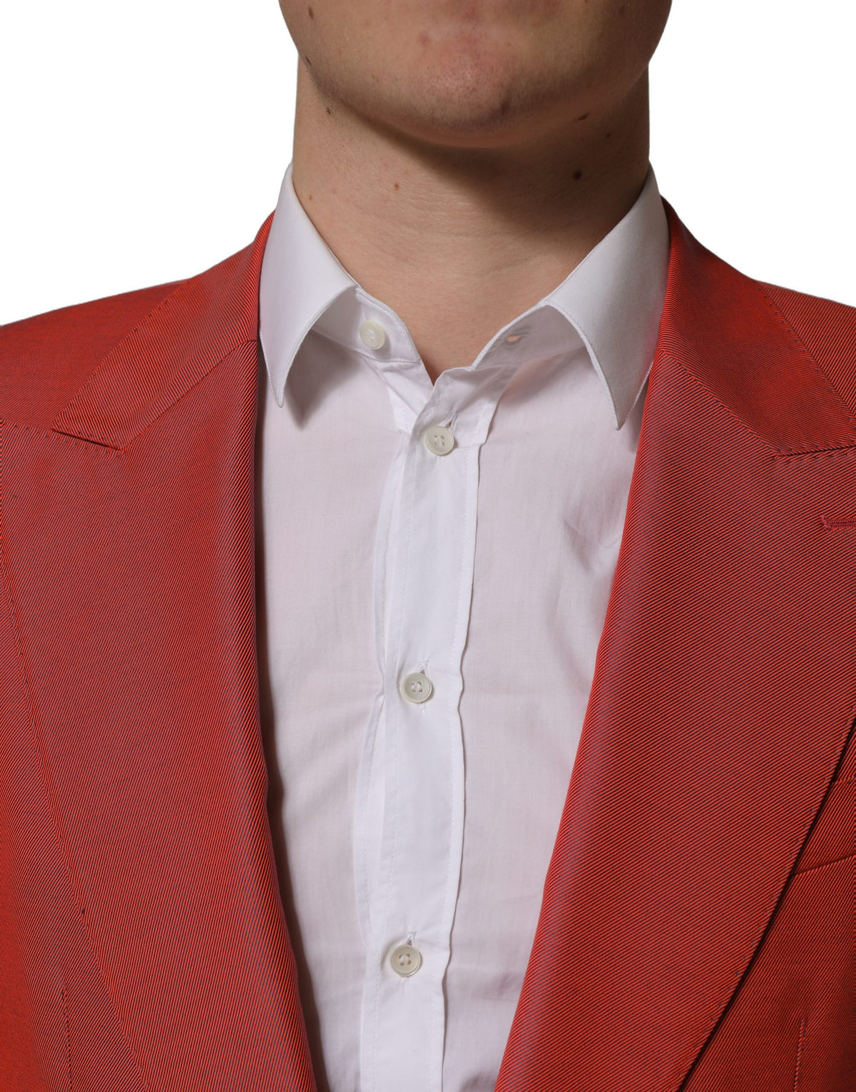 Dolce & Gabbana Rode Wollen Enkelrijige Herenblazer