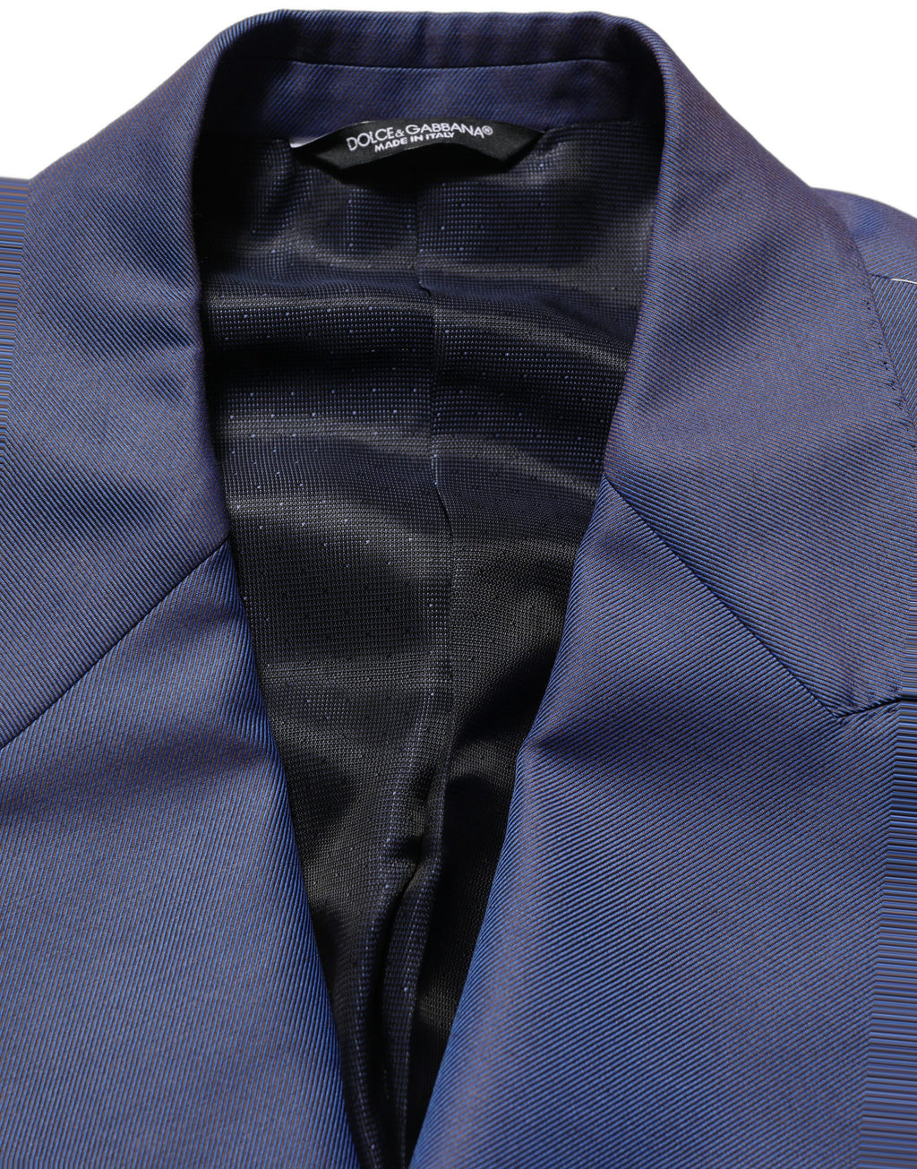 Dolce & Gabbana Blauer Herrenblazer aus Wolle mit doppelreihiger Knopfleiste